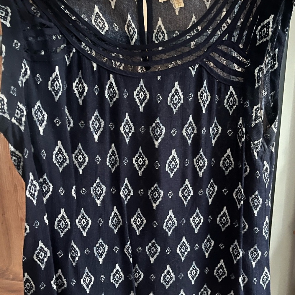 Skies Are Blue Black and White Textured Dress